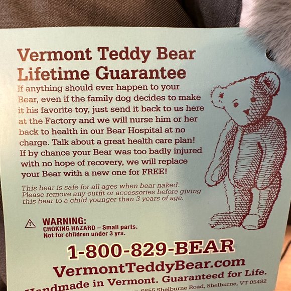 Limited Edition Vermont Teddy Bear Company 50 Shades of Grey Bear - Picture 4 of 8